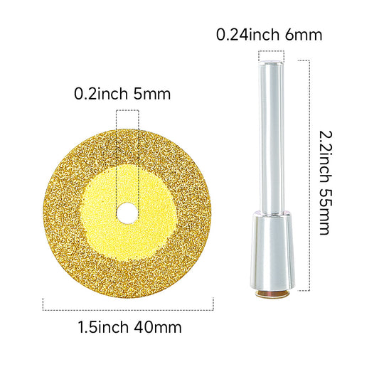 4PCS/set 2mm Ultra-Thin Diamond Cutting Blade - 6mm Shank Rotary Tool Bits for Glass & Ceramic Tile, Jade/Crystal Precision Cutter