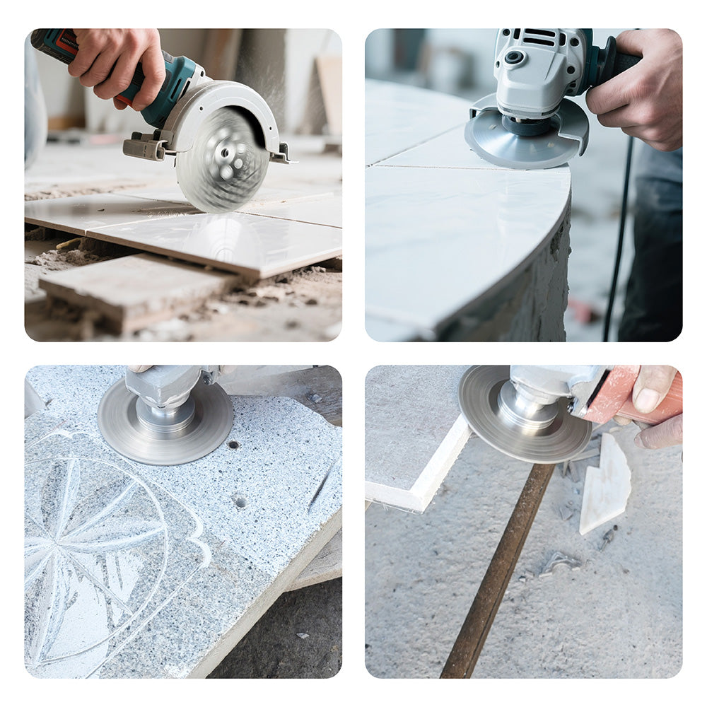 4/4.5" (100/115MM ) Double-Sided Diamond Cutting Disc - 5/8-11 M14 M10 Thread for Angle Grinder - Electroplated for Tile Marble Granite Cutting & Grinding