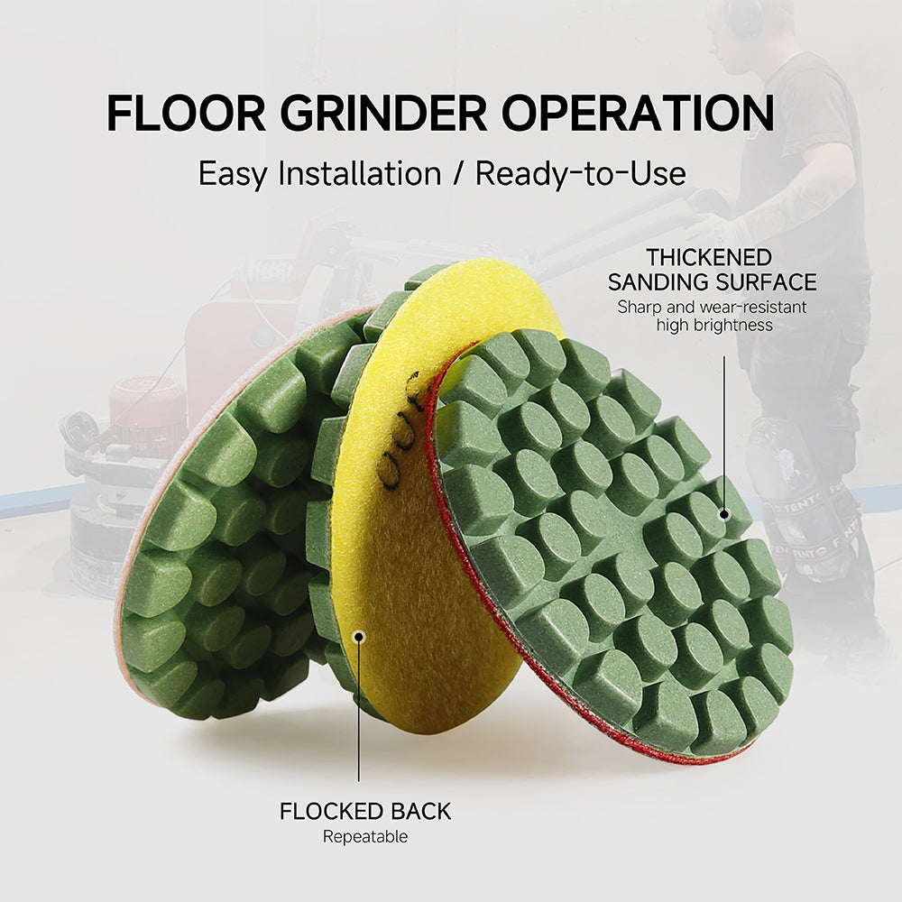 3PCS/6PCS 4In Resin Bond Diamond Polishing Pads - Professional Terrazzo Floor Polishing Tools - High Efficiency Grinding & Polishing for Stone Surfaces