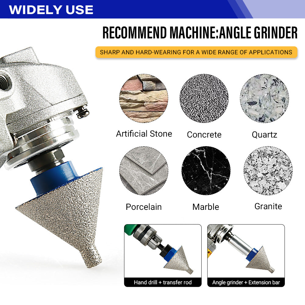2"(50MM) Diamond Chamfering Tool Edge Trimming - Multi-Function Precision Tool for Marble, Granite, Ceramic Tile - Easy to Use for Stone Masonry & DIY Projects