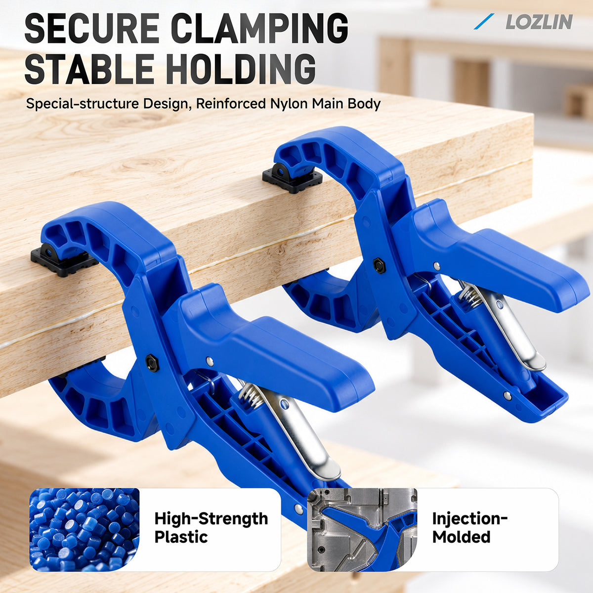 Spring Clamp One-Handed Operation Large Clip 7" Holding Length 2"Large Spring Molding Edge Band Clamp 1/2PCS