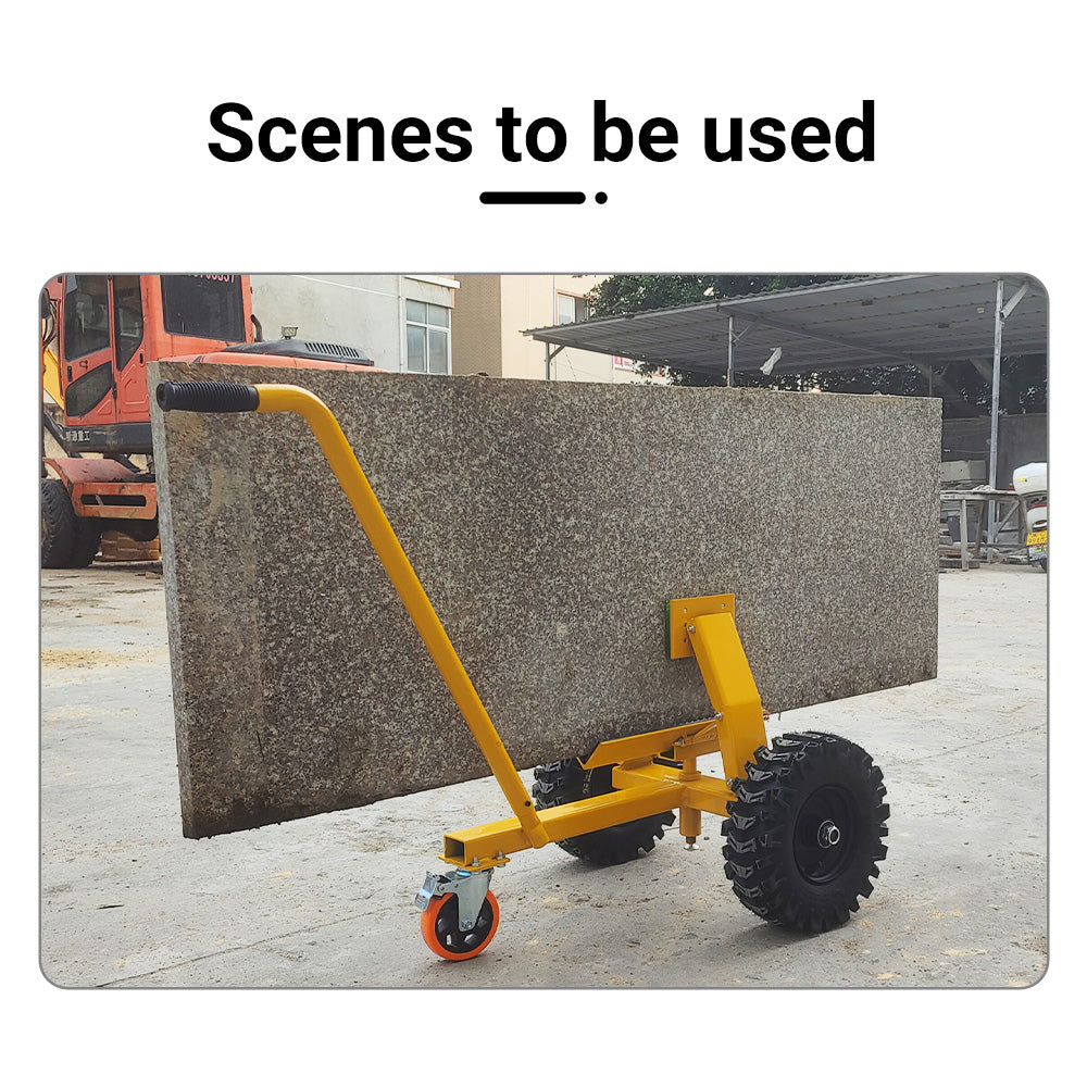 880lbs Heavy Duty Material Cart - 13 Inch All-Terrain Dolly w/Pneumatic Tires for Drywall, Door Panels & Job Site Transport, Non-Slip Handle Grip