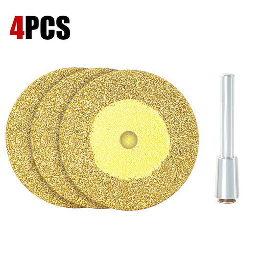 4PCS/set 2mm Ultra-Thin Diamond Cutting Blade - 6mm Shank Rotary Tool Bits for Glass & Ceramic Tile, Jade/Crystal Precision Cutter