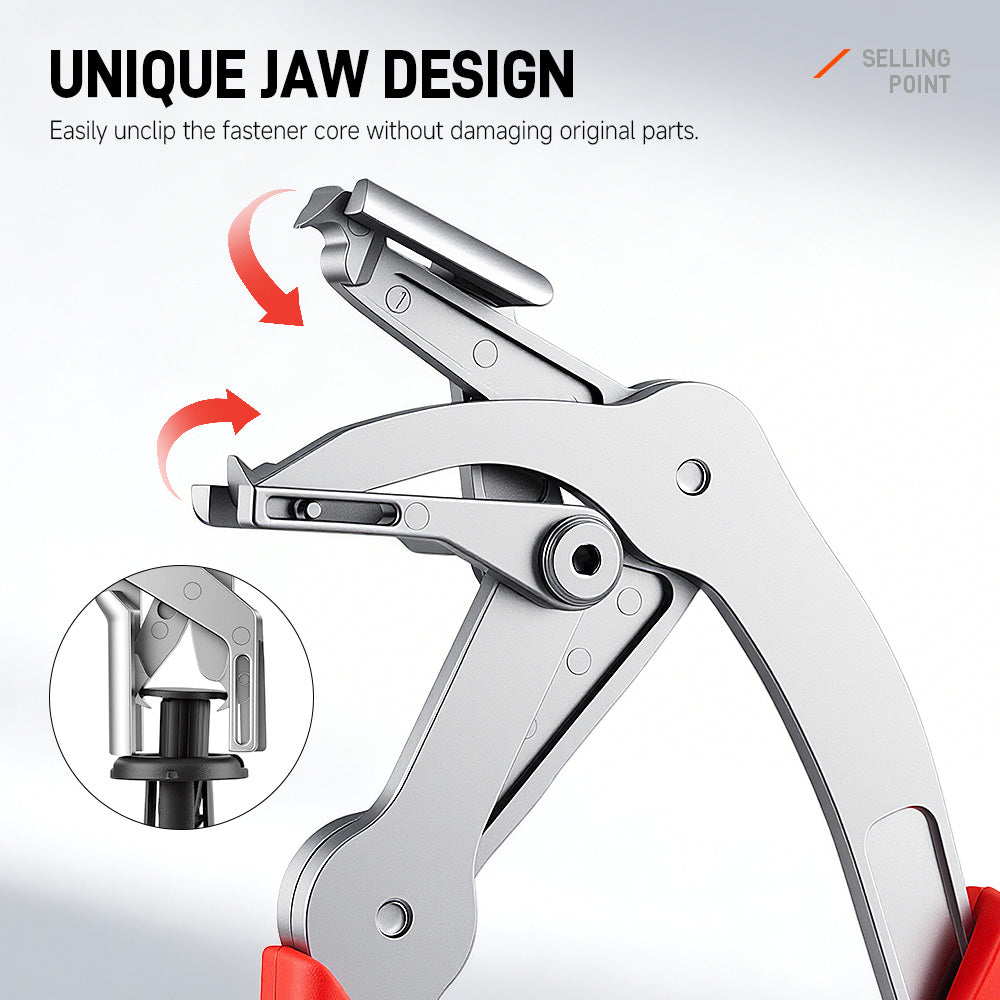 Auto Fastener Clip Removal Pliers, Heavy-Duty Metal Quick Release Tool, Non-Destructive Clip Remover for Automotive Repair & Emergency Hardware