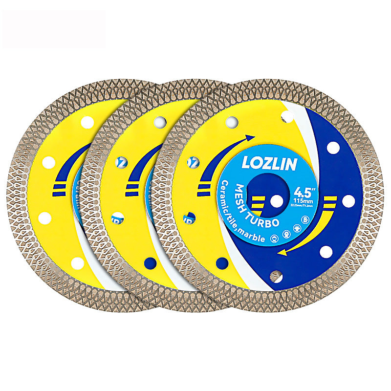 4.5"(115mm) Diamond Mesh Turbo Blades - Ultra Thin Dry Cutting for Tile, Stone & Ceramic - No Chipping Angle Grinder Saw Blades