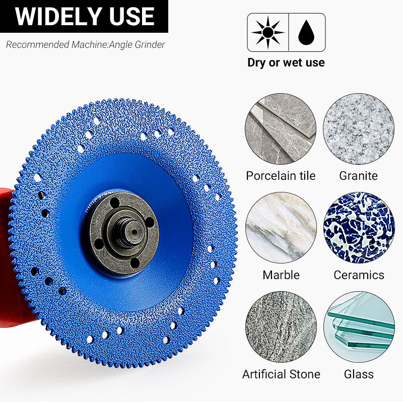 2PCS 5" (125mm) Diamond Grinding Wheels - Brazed Cup Blades for Quartz, Marble & Tile Edges - Dry Cutting & Chamfering Discs for Angle Grinders