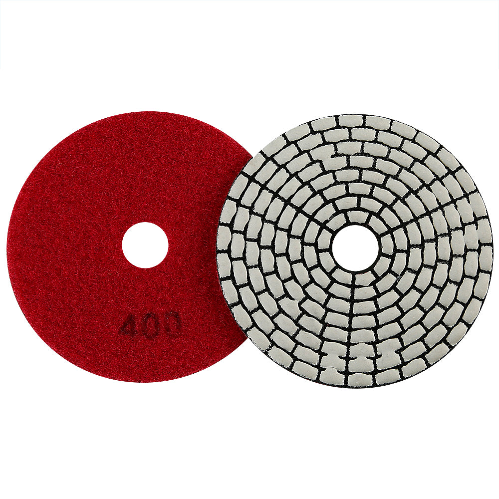 8PCS/set 4Inch Dry Diamond Polishing Pads Set - 50#-3000# Grit for Granite/Marble Stone, Discs for Angle Grinders
