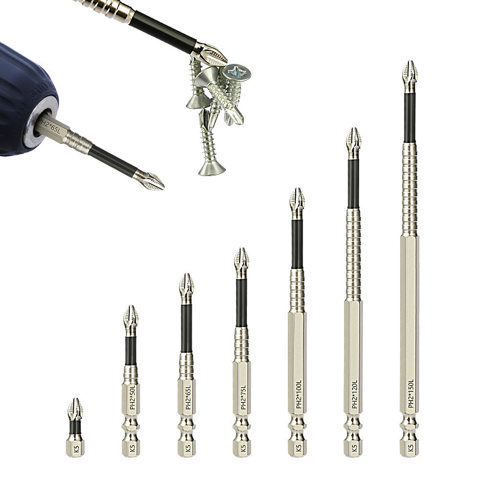 K5 Impact-Resistant and Non-Slip Bit,Impact Driver Bit Set,Titanium Alloy Impact Non-Slip Cross Head,High Magnetic Screwdriver Drill Bit