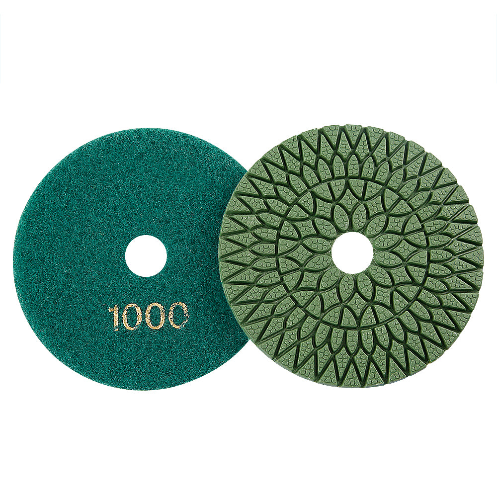 8PCS/set 4Inch Diamond Polishing Pads Set - #50-#3000 Grit Wet/Dry for Granite, Marble, Concrete & Stone, Polishing Wet Grinder
