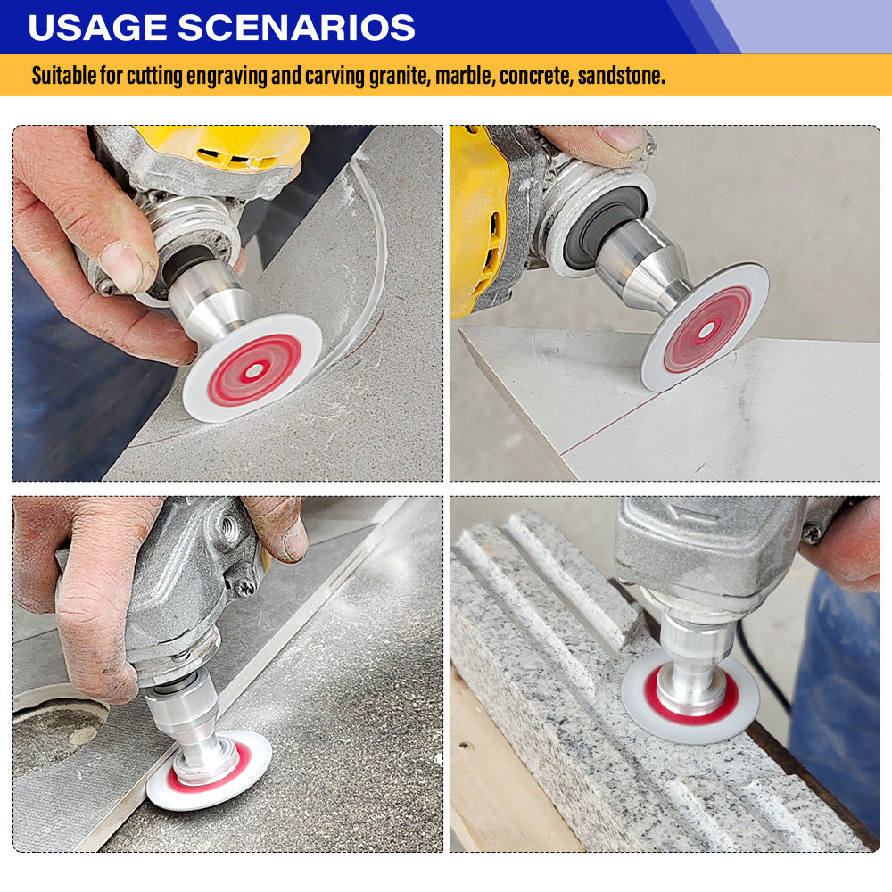 3PCS 2" (50mm) Diamond Vacuum Brazed Blades - 5/8-11 - M14 -M10 Detachable Flange for Angle Grinders - Cutting & Carving Stone, Tile, Metal Mini Grinding Discs
