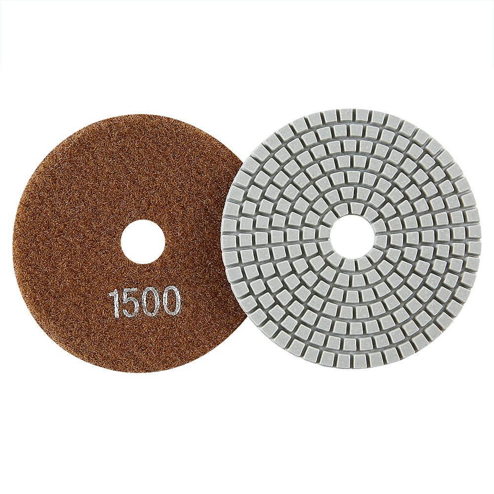 11PCS/set 4" Wet Diamond Polishing Pads Set - #50-#3000 Grit for Granite, Concrete, Marble & Stone, Grinder Backing Pad Kit for Pilish Wet Grinding