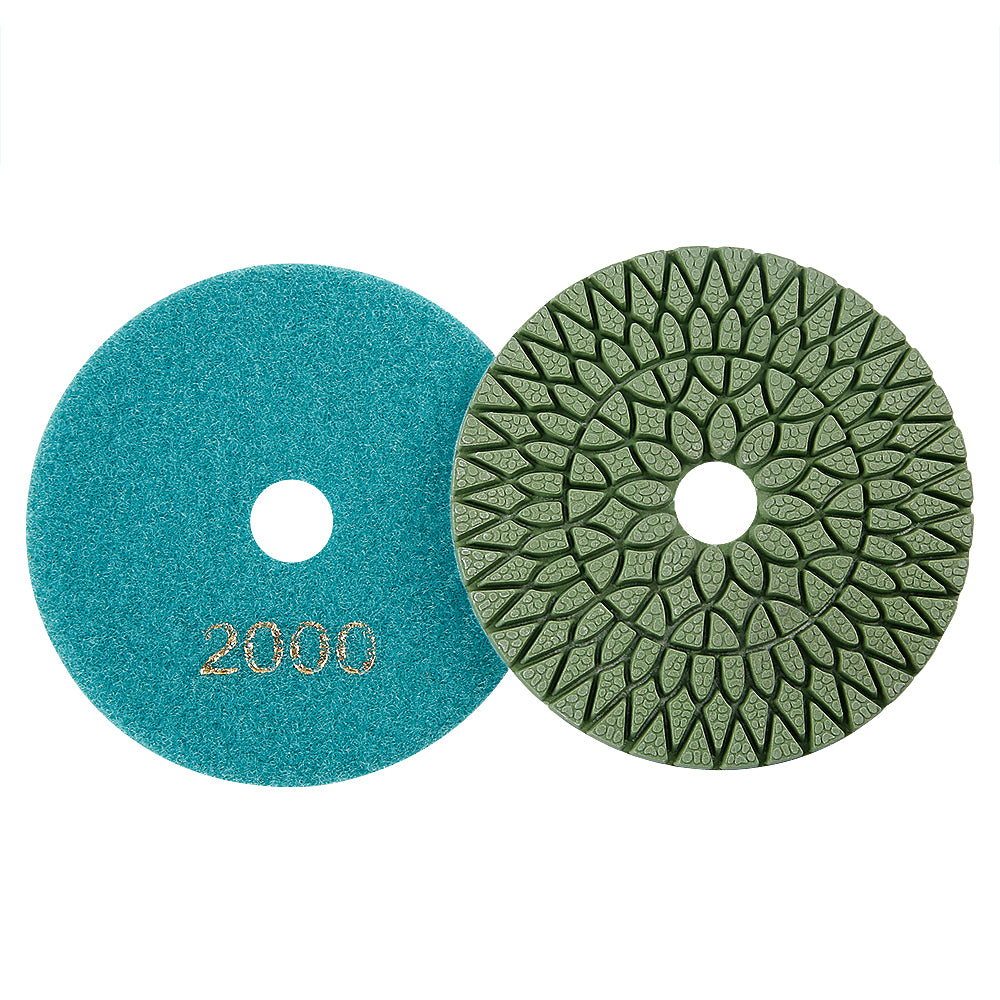 8PCS/set 4Inch Diamond Polishing Pads Set - #50-#3000 Grit Wet/Dry for Granite, Marble, Concrete & Stone, Polishing Wet Grinder