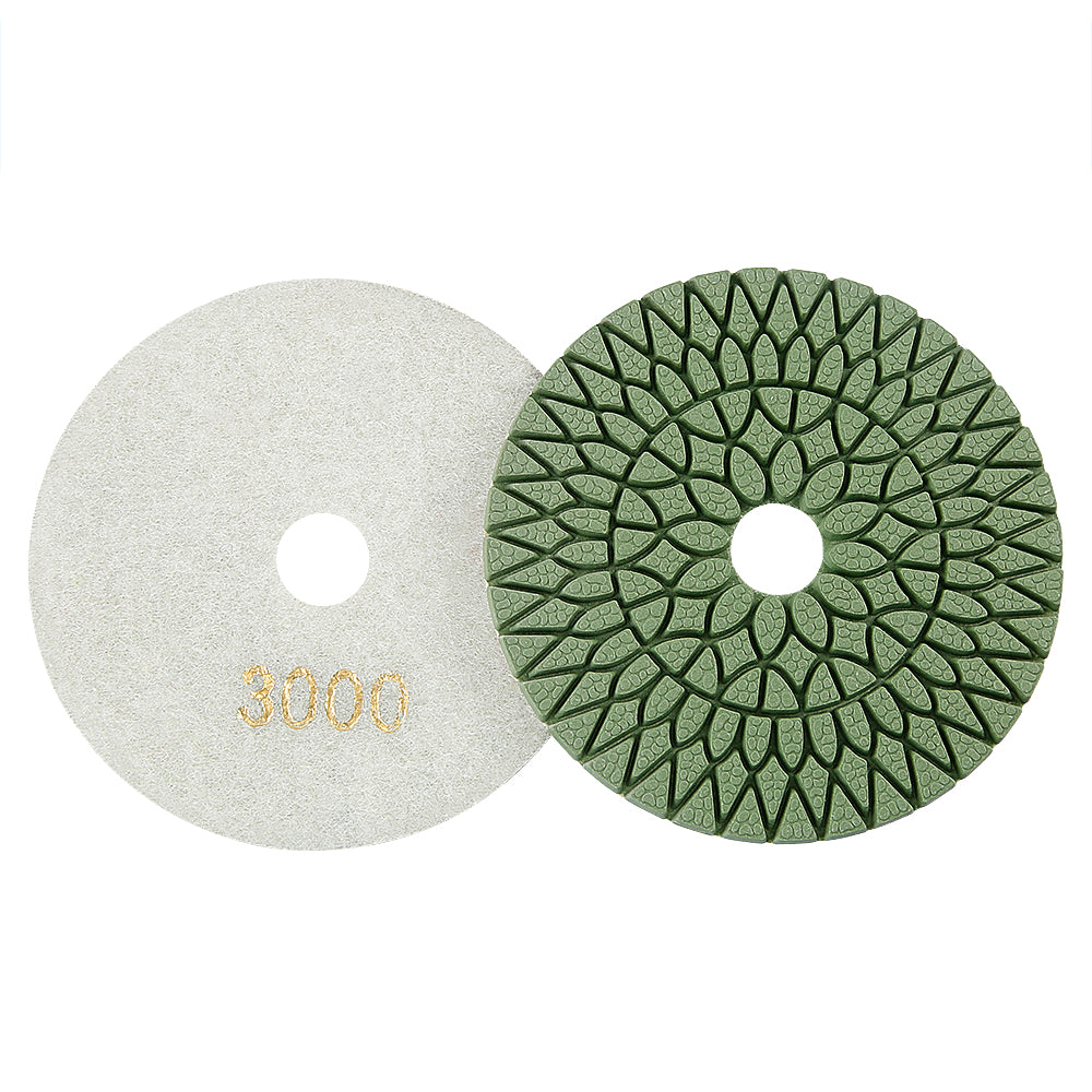8PCS/set 4Inch Diamond Polishing Pads Set - #50-#3000 Grit Wet/Dry for Granite, Marble, Concrete & Stone, Polishing Wet Grinder
