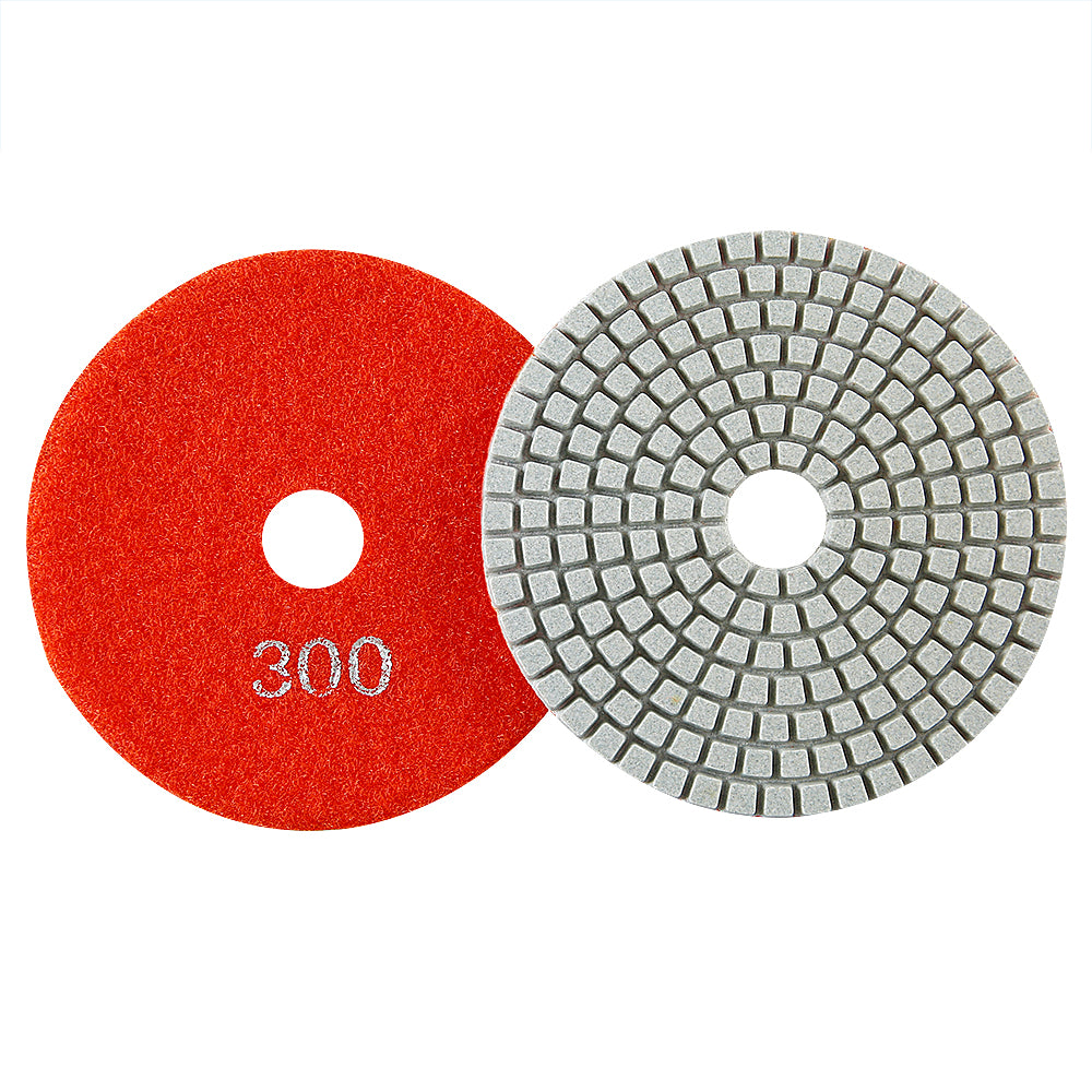 11PCS/set 4" Wet Diamond Polishing Pads Set - #50-#3000 Grit for Granite, Concrete, Marble & Stone, Grinder Backing Pad Kit for Pilish Wet Grinding