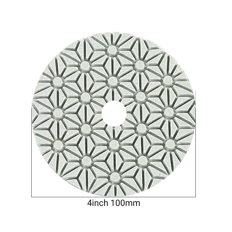 4PCS 100mm (4") Diamond Polishing Pads - Wet Use for Marble, Quartz & Granite - 3-Step Grinding/Polishing Kit for Angle Grinders
