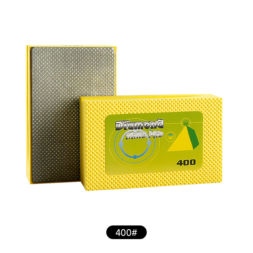 Diamond Hand Polishing Pads 60 Grit with Foam Backing - Wet/Dry Sanding Blocks for Tile, Stone, Marble, Concrete, Ceramics, Granite & Glass