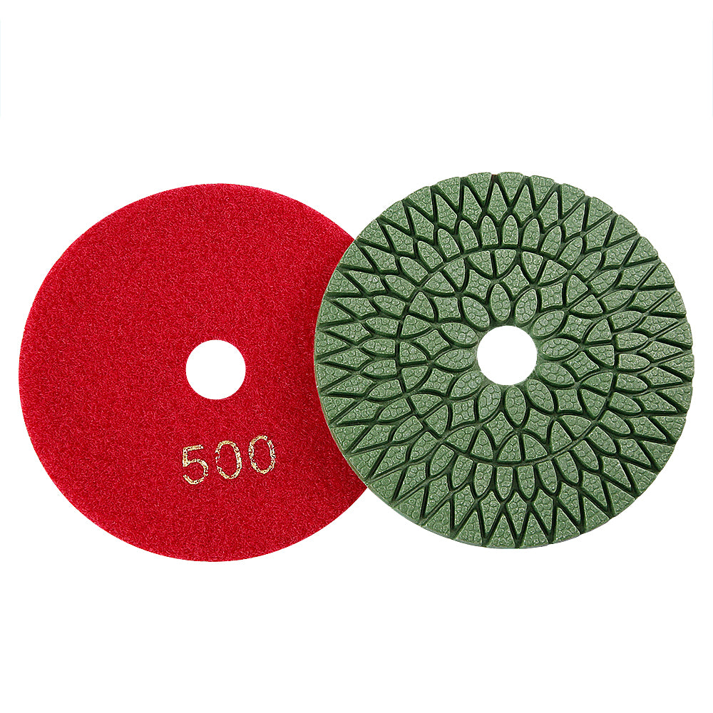 8PCS/set 4Inch Diamond Polishing Pads Set - #50-#3000 Grit Wet/Dry for Granite, Marble, Concrete & Stone, Polishing Wet Grinder