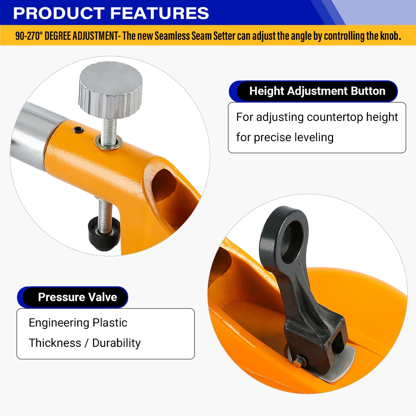 2PCS 90°-270° Adjustable Suction Cup Alignment Jig - Seamless Splicing & Leveling Tool for Granite, Tile & Stone Countertops - Professional Grade Installation Kit