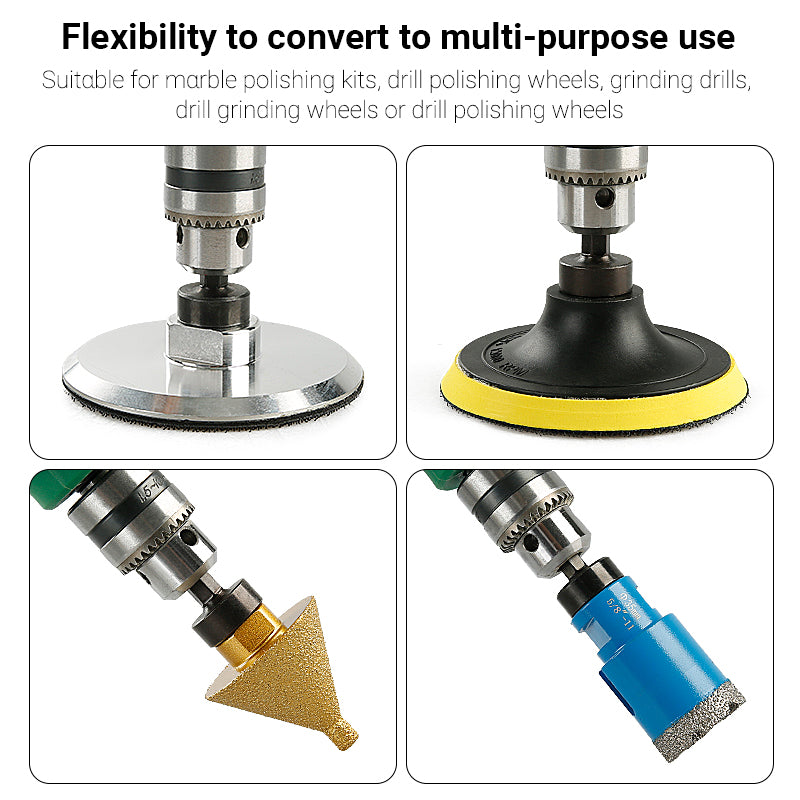Hexagonal Connecting Rod Adapter - Converts Hand Drill to Angle Grinder/Polisher - Inch Thread Power Tool Accessory for Buffing & Grinding
