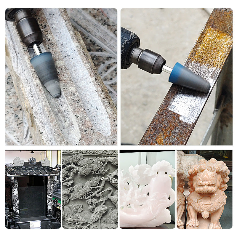 7PCS Diamond Resin Polishing Rods - Detail Grinding Kit for Stone Carving, Marble & Granite Relief Work - Tools for Straight Grinders