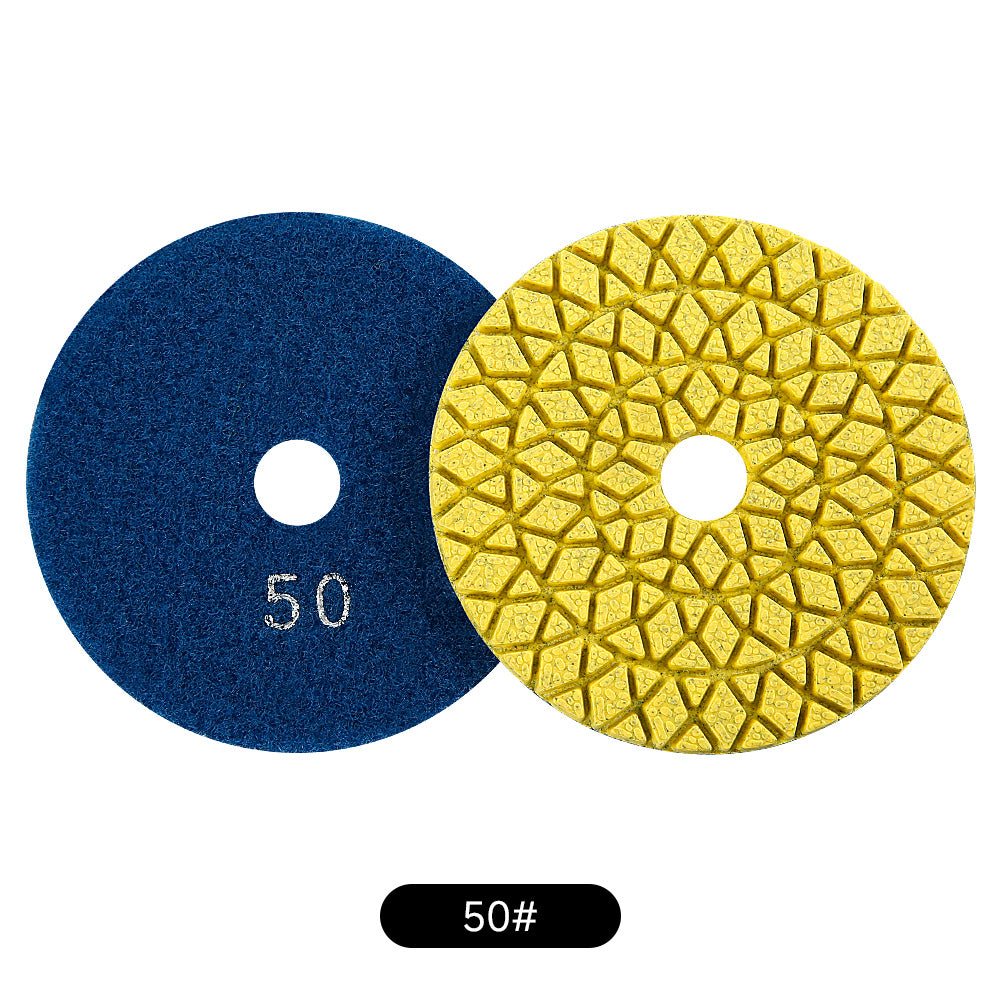 8PCS/set 4" Wet Diamond Polishing Pads Kit - #50-#3000 Grit for Concrete/Granite/Marble, Angle Grinder Backing Pad Set for Stone & Engineered Surfaces