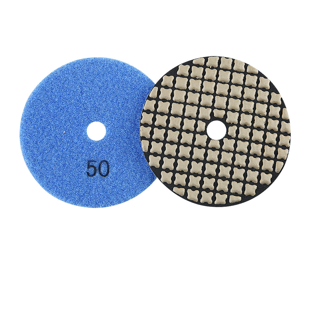 8PCS/set 4" Dry Diamond Polishing Pads Kit - 50#-3000# Grit for Granite/Marble Stone, Grinder Polishi Discs