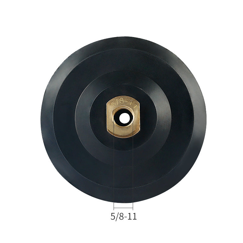3-4-5" (100-125mm) Rubber Grinding Disc - 5/8-11 M10 M14 M16 Thread Angle Grinder Pad for Dry/Wet Sanding & Polishing - Hook & Loop Backing for Sandpaper & Abrasives