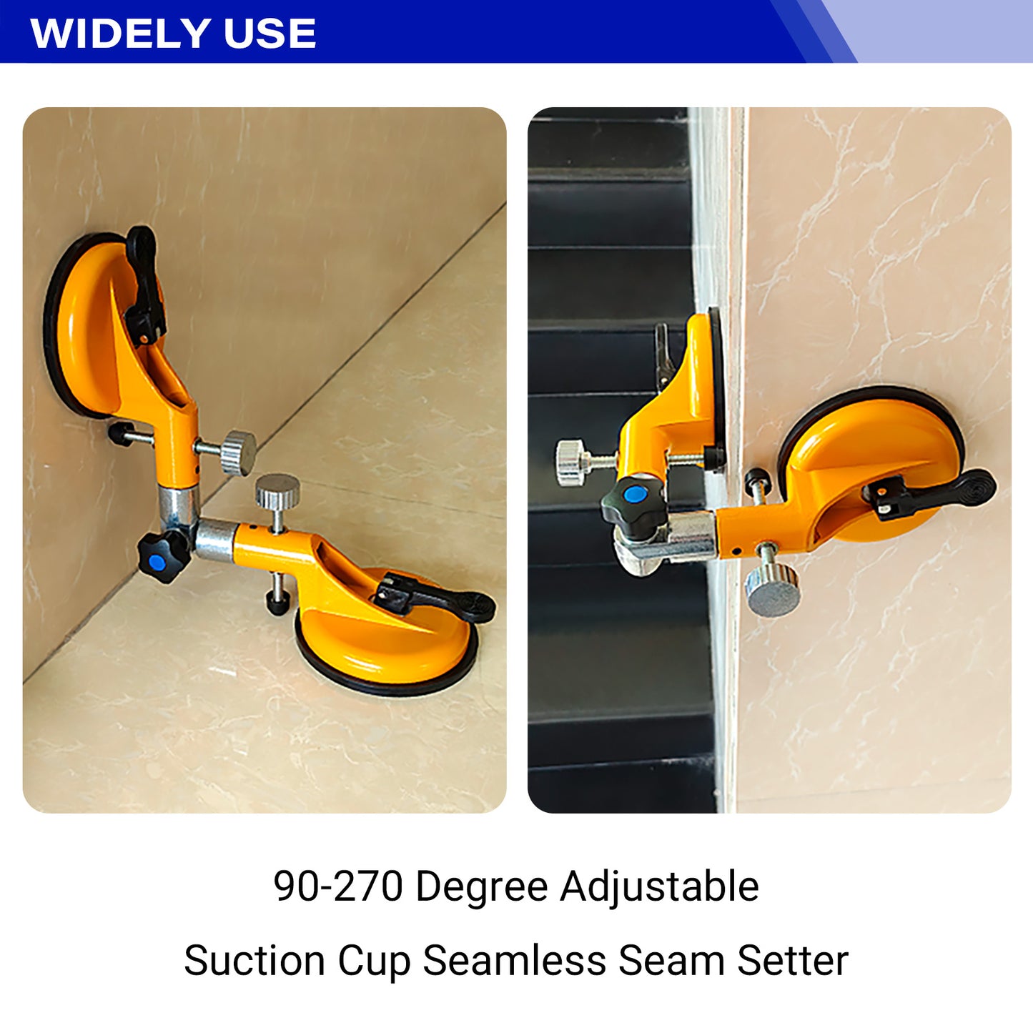2PCS 90°-270° Adjustable Suction Cup Alignment Jig - Seamless Splicing & Leveling Tool for Granite, Tile & Stone Countertops - Professional Grade Installation Kit