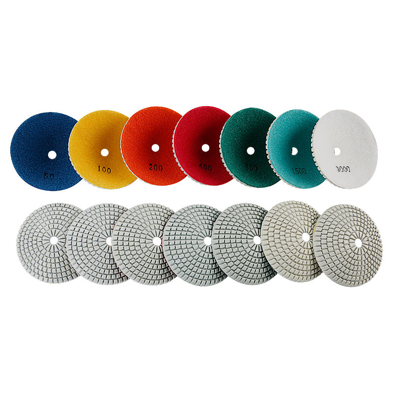 8PCS 4"(100MM) Diamond Convex Polishing Pads - Bowl Arc Design for Marble, Granite & Stone Grinding/Polishing w/ Backer Pad - Angle Grinder Tools for Countertop & Masonry