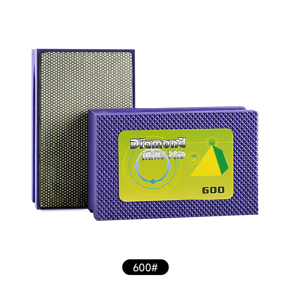Diamond Hand Polishing Pads 60 Grit with Foam Backing - Wet/Dry Sanding Blocks for Tile, Stone, Marble, Concrete, Ceramics, Granite & Glass