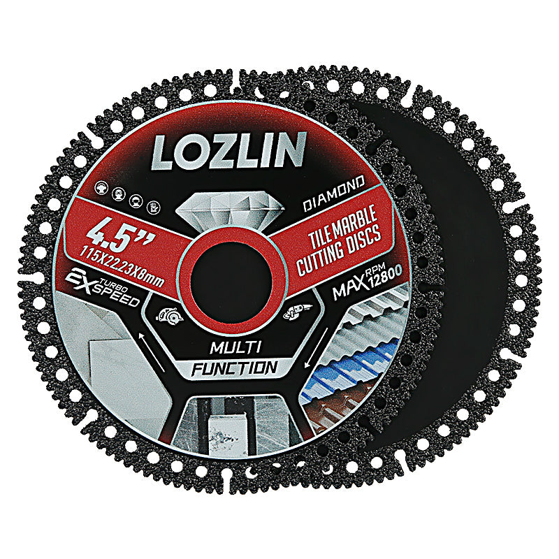 LOZLIN 4.5"(115mm) Diamond Tile Cutting Blades - Ultra-Thin Dry Cutting Disc for Ceramic, Marble, Granite - Angle Grinder Blades& Durable for Masonry/Construction