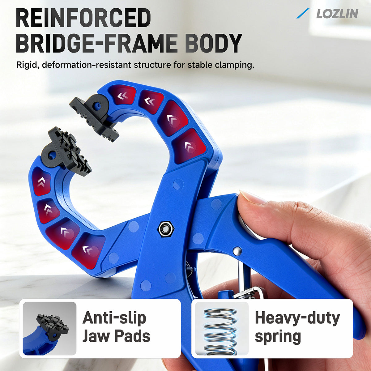 Spring Clamp One-Handed Operation Large Clip 7" Holding Length 2"Large Spring Molding Edge Band Clamp 1/2PCS