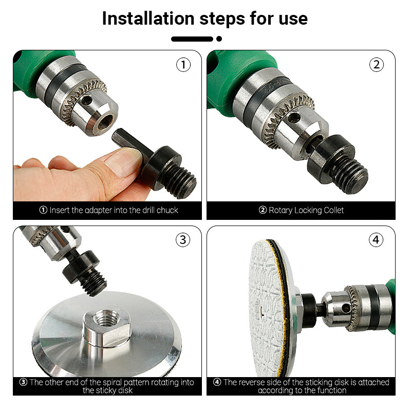 Hexagonal Connecting Rod Adapter - Converts Hand Drill to Angle Grinder/Polisher - Inch Thread Power Tool Accessory for Buffing & Grinding