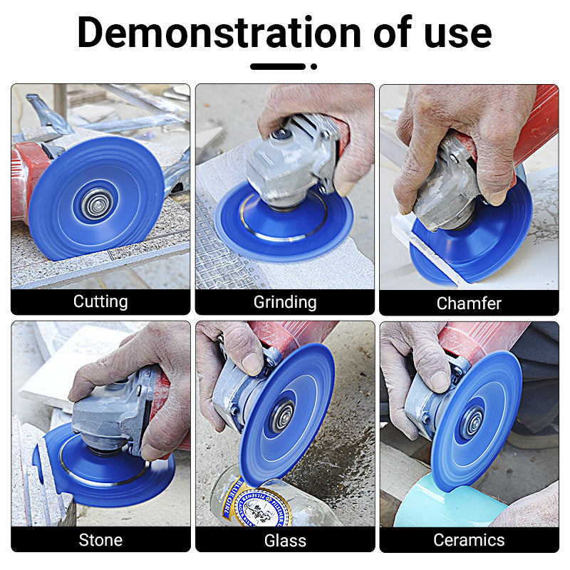 2PCS 5" (125mm) Diamond Grinding Wheels - Brazed Cup Blades for Quartz, Marble & Tile Edges - Dry Cutting & Chamfering Discs for Angle Grinders
