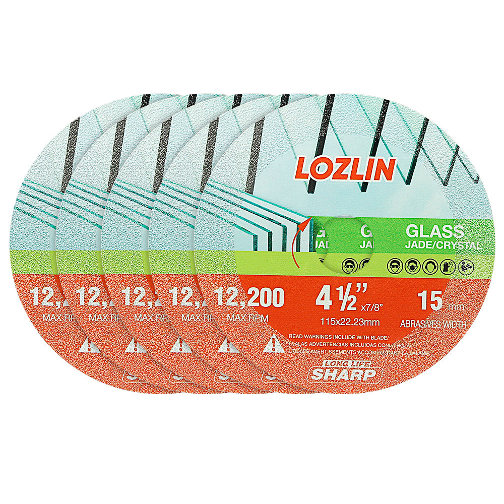 3PC/6PCS 115mm (4.5") Diamond Cutting Wheel - Ultra-Thin Glass/Tile/Stone Blade for Bottle, Rock, Angle Grinder Tool w/22.23mm Arbor