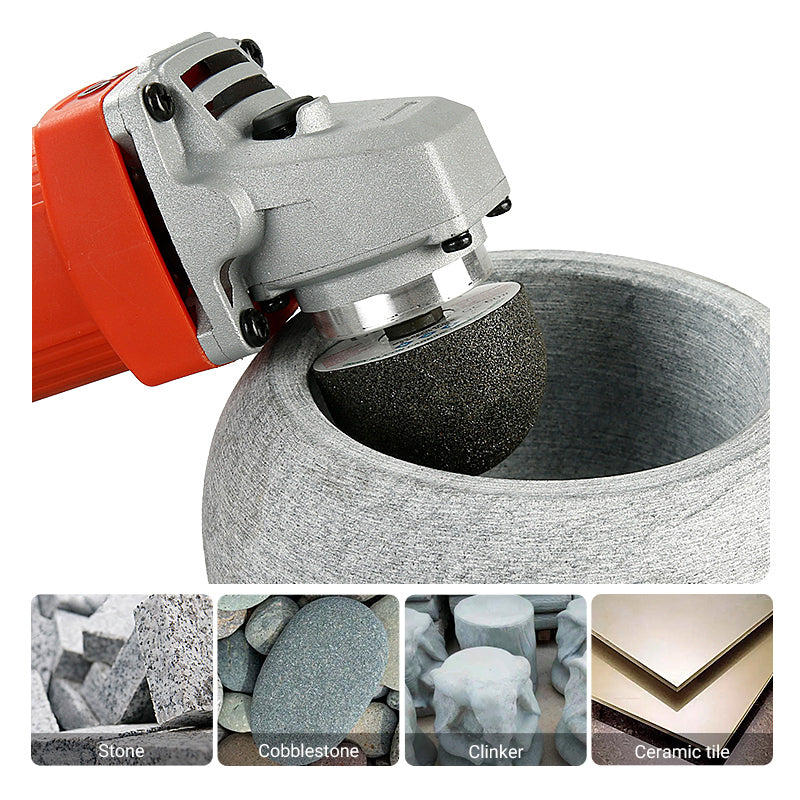 4PCS/Set Mushroom Head Diamond Grinding Set - CurvedInternal Polishing Tools for Marble, Cobblestone & StonePlanters-Concave Grinder Kit for Stone Hollowing &Detailing