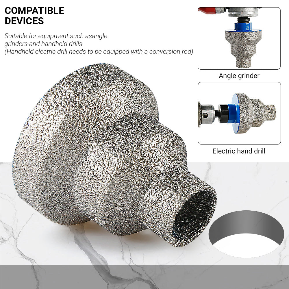 LOZLIN 0.79"-1.97"(20-35-50MM) Diamond Step Chamfer Drill Bit - Hole Enlargement/Edge Trimming for Tile, Marble, Porcelain & Masonry - Angle Grinder Drill 5/8-11