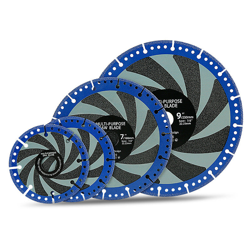 4.5"-5"-7"-9" (115-230mm) Diamond Cutting Blades - Multi-Material Angle Grinder Discs for Metal Stone Marble & Steel/Iron - Dry Cutting Saw Blades