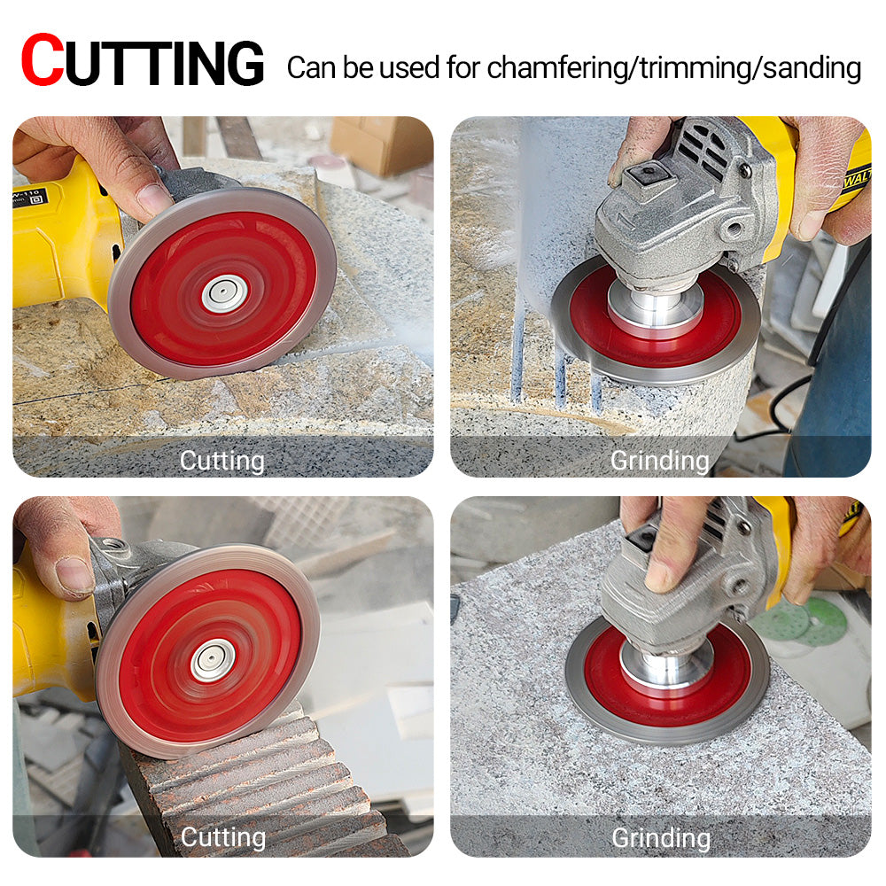 4.3" (110mm) Diamond Saw Blade - Cutting & Grinding for Granite, Concrete & Stone - 5/8-11 M14 M10 Arbor Angle Grinder Blade for Chamfering/Trimming/Shaping