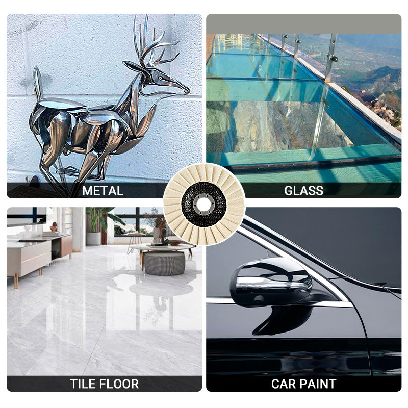 3/5pcs 5“ Wool blinds, suitable for tiles, glass, metal, scratch repair, car paint polishing, etc, can be thrown out of the mirror effect