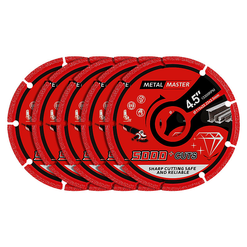 4.5" (115mm) Diamond Cutting Blades - 5000+ Cuts for Metal (Stainless Steel, Aluminum) - Angle Grinder Saw Blades, No Overheating & Long-Lasting