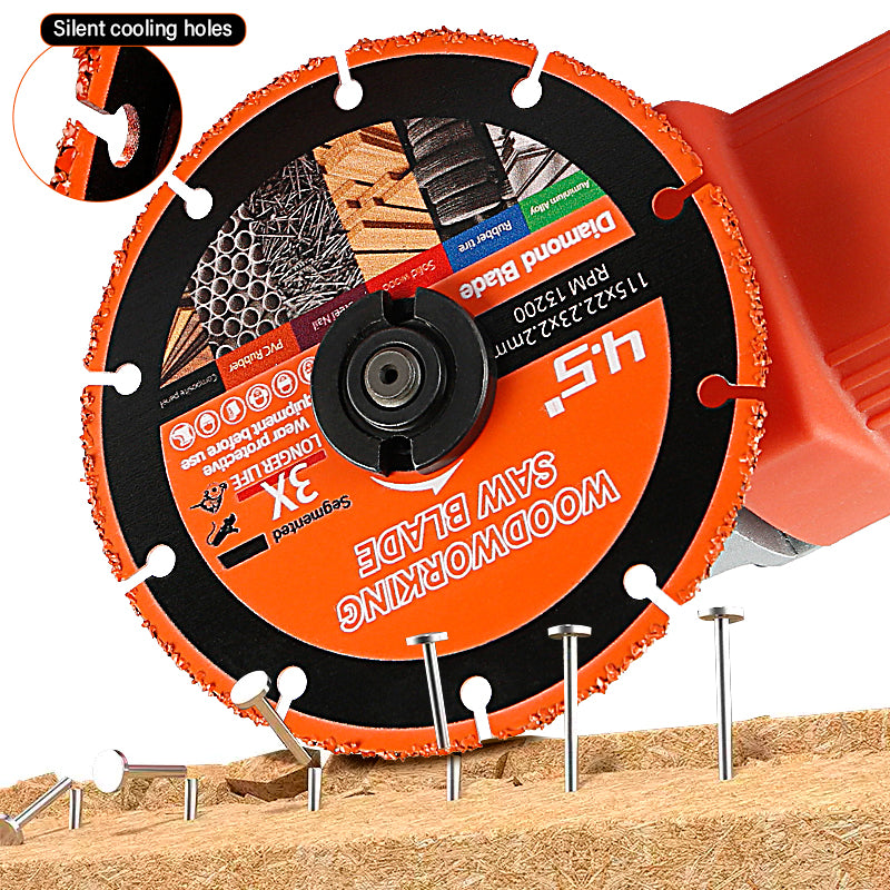2PCS/5PCS 4.5" Carbide Saw Blades - Cut Wood w/Nails & Metal, Anti-Kickback Design - Angle Grinder Blades for Safe & Fast Cutting (115mm)