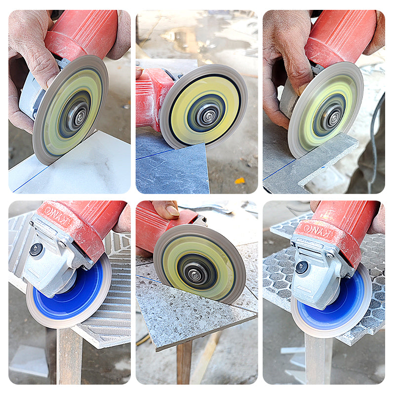 LOZLIN 4.5"(115mm) Mesh Turbo Diamond Cutting Disc - Dry/Wet Grinding & Cutting Wheel for Tile, Ceramic, Marble - Angle Grinder & Rotary Tool for Masonry/DIY