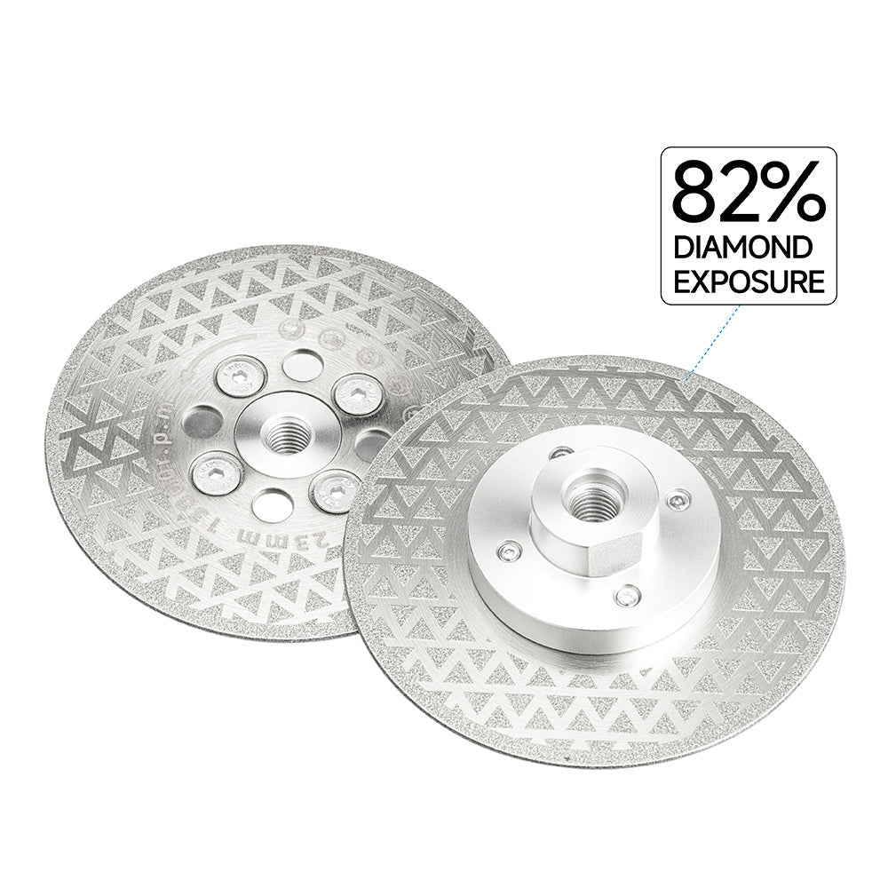 4/4.5" (100/115MM ) Double-Sided Diamond Cutting Disc - 5/8-11 M14 M10 Thread for Angle Grinder - Electroplated for Tile Marble Granite Cutting & Grinding