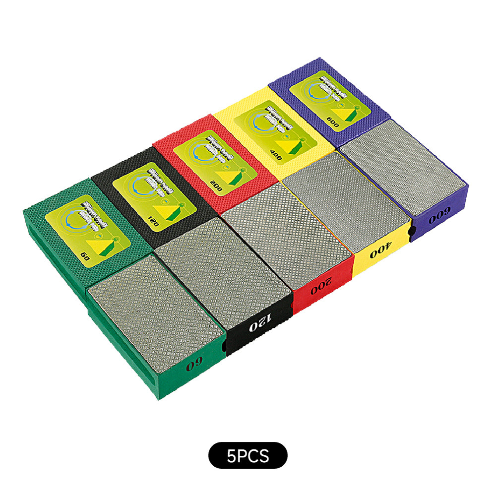 Diamond Hand Polishing Pads 60 Grit with Foam Backing - Wet/Dry Sanding Blocks for Tile, Stone, Marble, Concrete, Ceramics, Granite & Glass