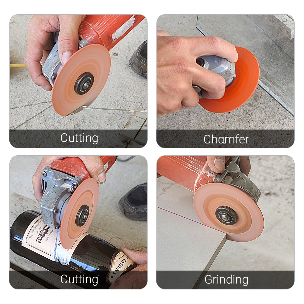 3PC/6PCS 115mm (4.5") Diamond Cutting Wheel - Ultra-Thin Glass/Tile/Stone Blade for Bottle, Rock, Angle Grinder Tool w/22.23mm Arbor