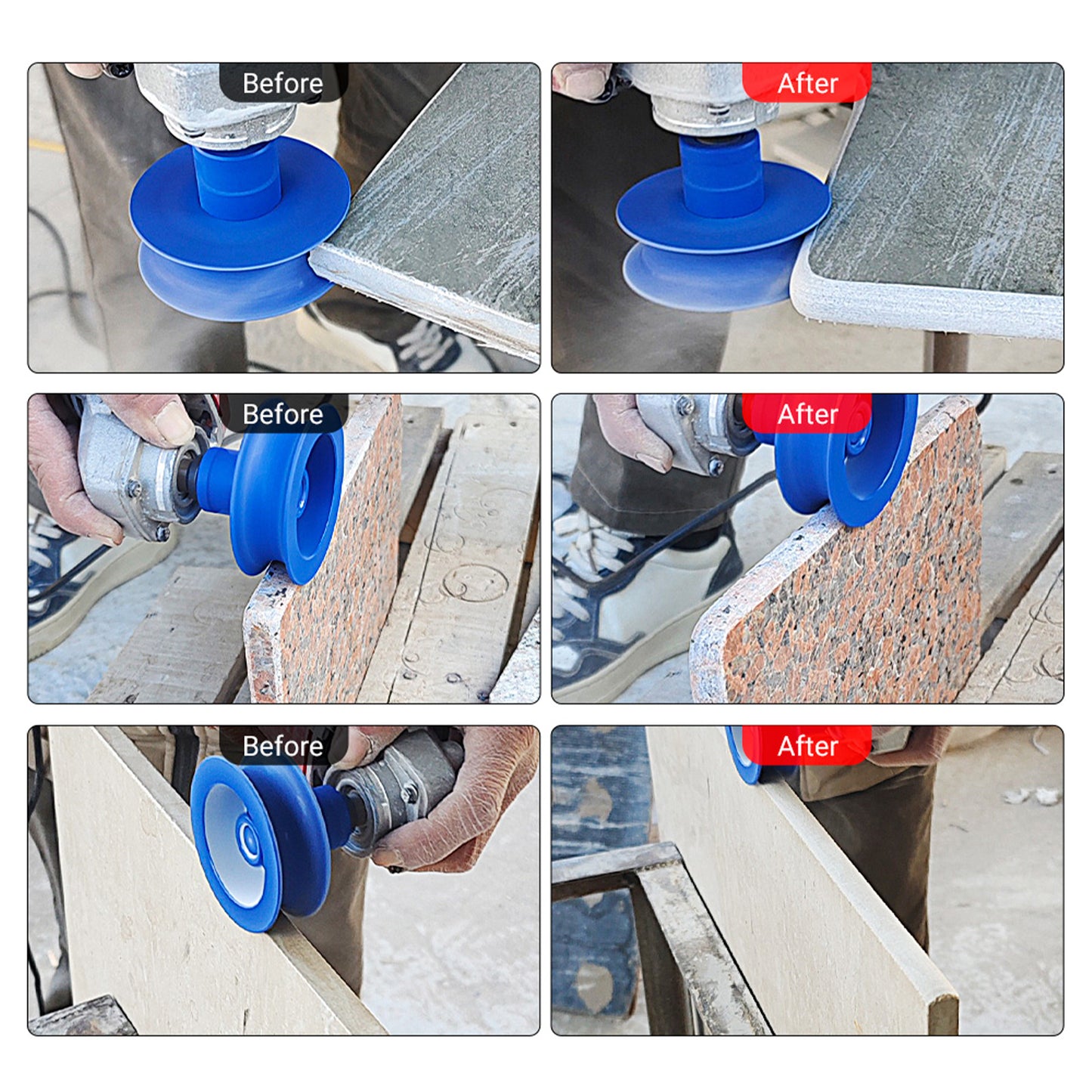 Diamond Semi-Circular Edge Grinding Wheel - 5/8-11 Angle Grinder Mounted for Granite, Marble, Quartz & Tile - Stone Edge Grinding & Polishing Tool