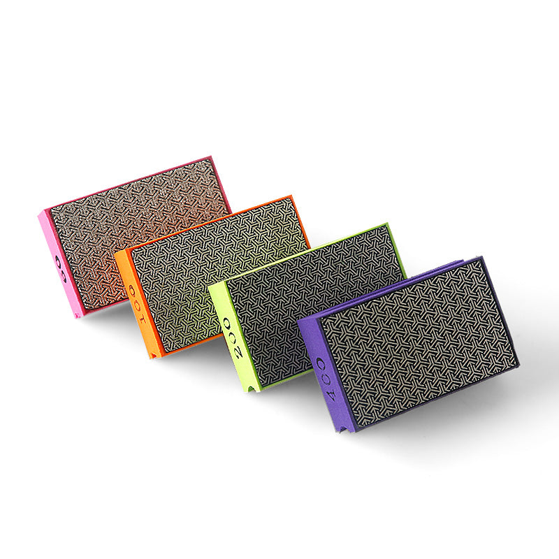 LOZLIN 4PCS Diamond Hand Polishing Pads - Foam Sanding Blocks for Edge Detailing on Glass, Tile, Ceramic, Wood & Marble - Multi-Surface Controlled Grinding & Polishing Kit
