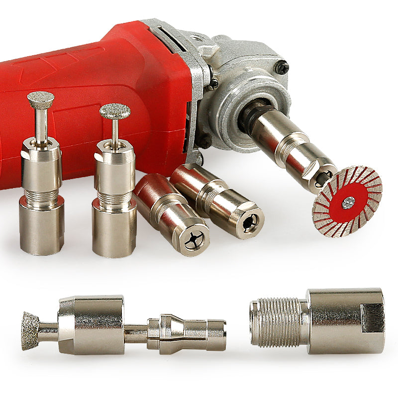 1/8"/1/4" (3MM/6MM) Angle Grinder to Straight Grinder Conversion Kit - Dual Collet Grinding Head for Carving/Polishing/Cutting, Compatible w/ Standard Angle Grinders