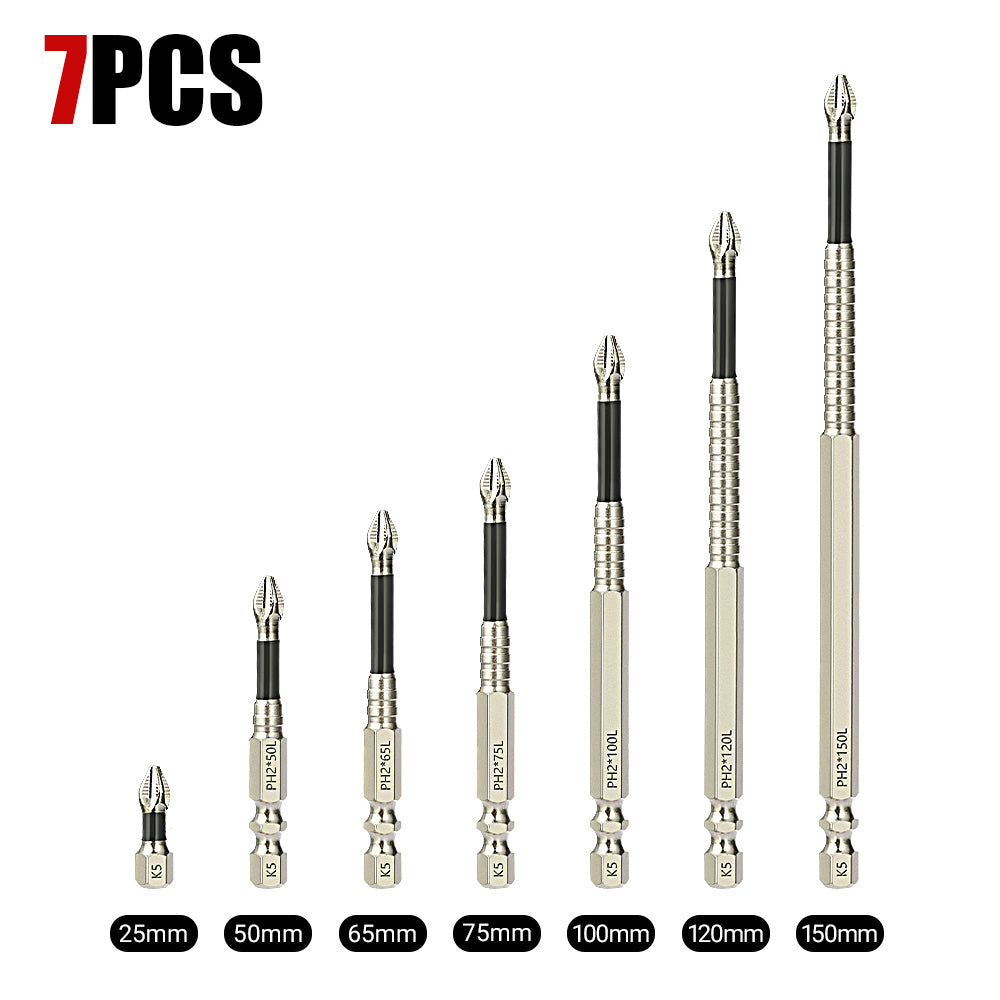 K5 Impact-Resistant and Non-Slip Bit,Impact Driver Bit Set,Titanium Alloy Impact Non-Slip Cross Head,High Magnetic Screwdriver Drill Bit